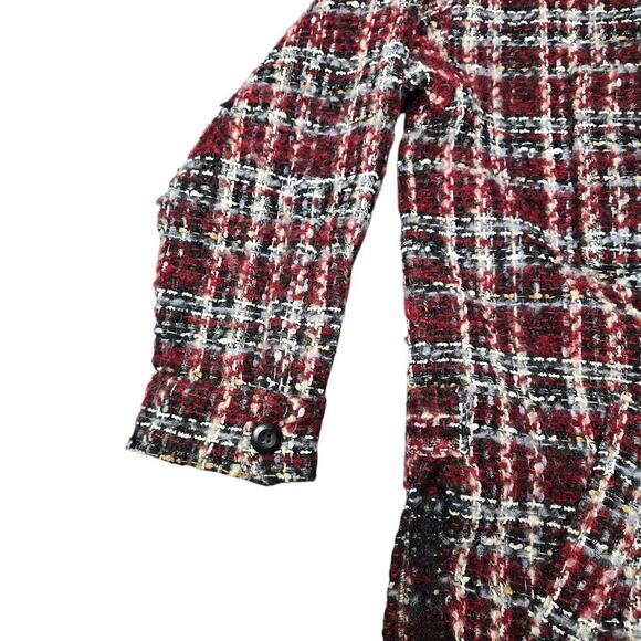 Faith Connexion Red Wool Tweed Shirt Jacket Size: S - Picture 4 of 9